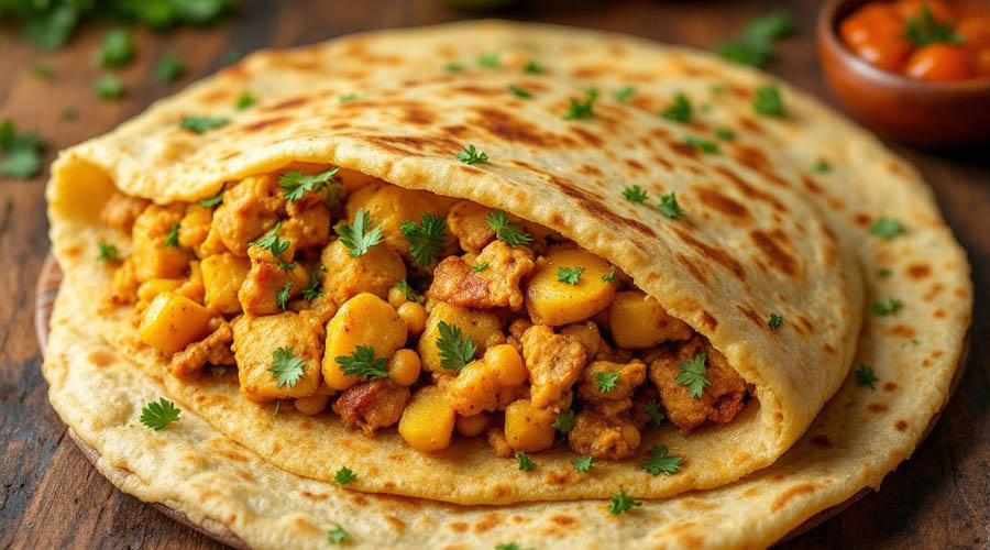 Grenada Stuffed Roti